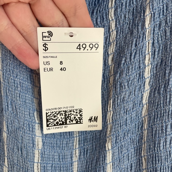 H&m blue striped jumpsuit size 8 new with tags - Picture 5 of 8